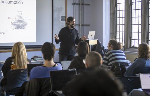 Professor speaking to class